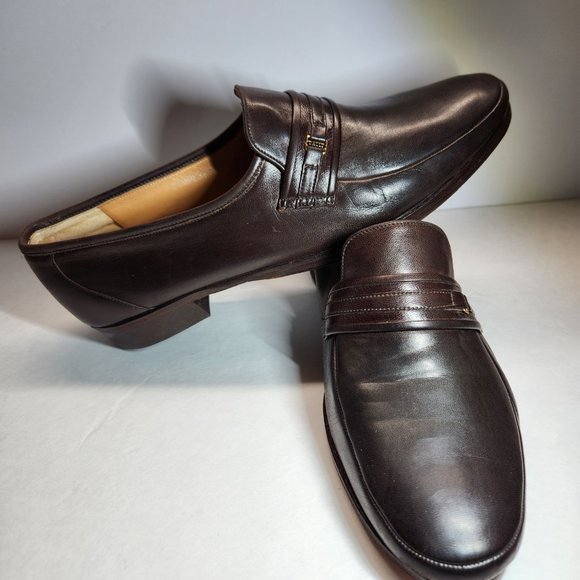 BALLY Brown Slip On Soft Leather Loafers Men\'s 9 1/2 D Made In Switzerland main image 6